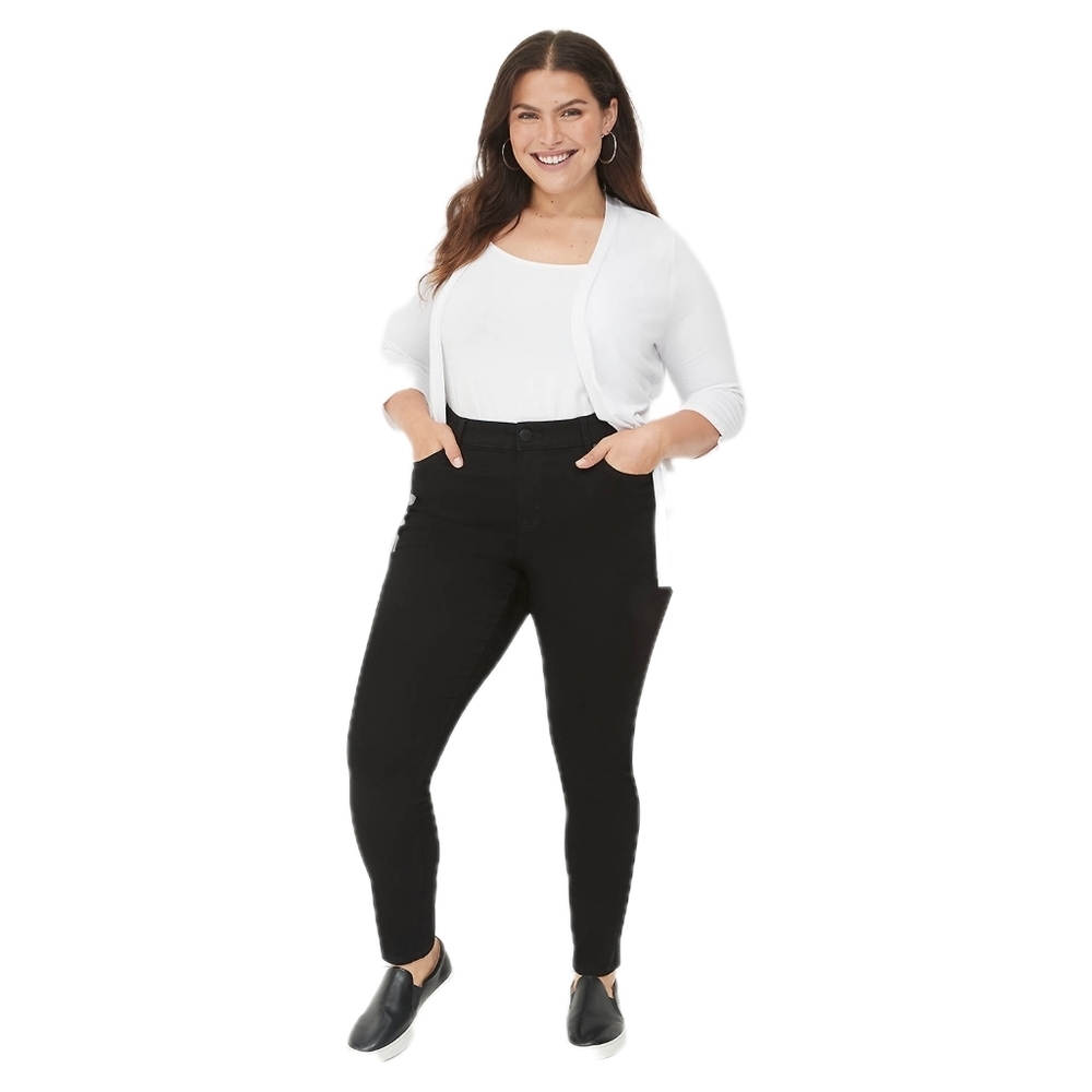Lane Bryant signature fit mid-rise skinny jeans, size 18, black - Picture 4 of 6